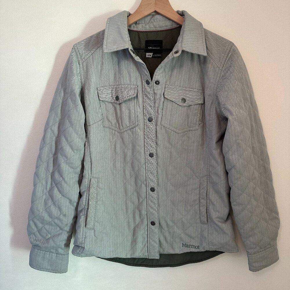 Women's Marmot Pastel Teal Lined Quilted Jacket w Snap Buttons